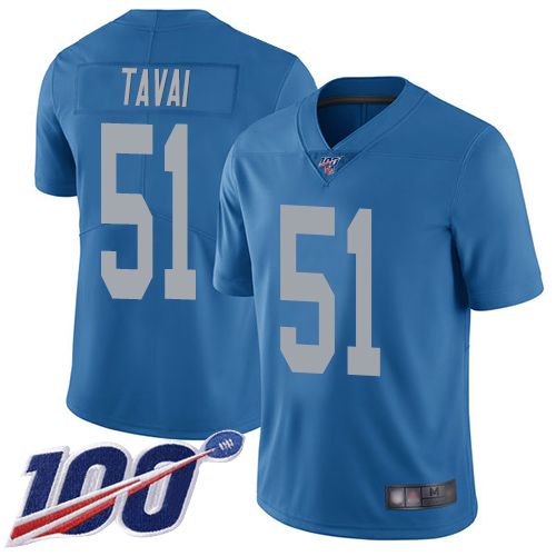 Detroit Lions Limited Blue Men Jahlani Tavai Alternate Jersey NFL Football #51 100th Season Vapor Untouchable